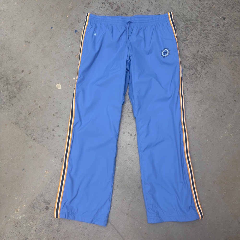 VTG Y2K Old Navy Blue Windbreaker Track Pants Side Stripe Mesh Lined Large